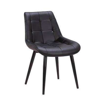 China Other Luxury Modern Stylish Modern Leather Black Dining Chair for sale