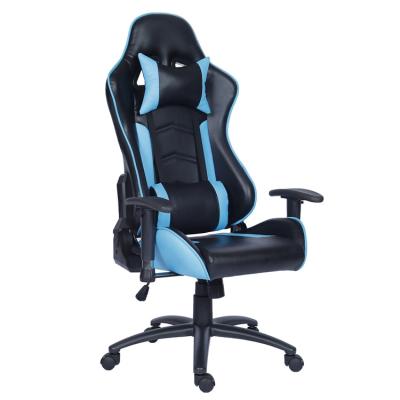 China Custom Computer (Height) Blue Gaming Chair Adjustable With Footrest Parts Racing Chair for sale