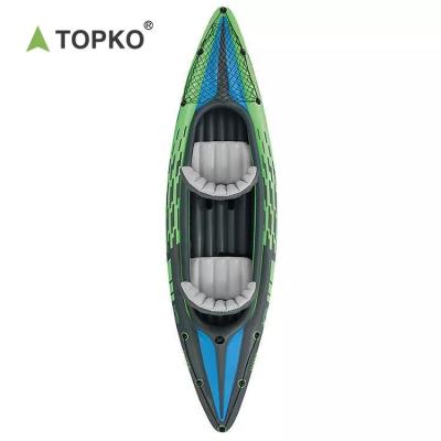 China Explore TOPKO Inflatable Water Pedal 2 Seater Kayak Sea Fishing Rowing Boats Inflatable Accessories For Sale Price for sale