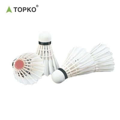 China Indoor Outdoor Sports Compound Cork Shuttlecock Durable Badminton Compound TOPKO Cork and Wonderful Goose Feather Badminton Ball 12pcs for sale