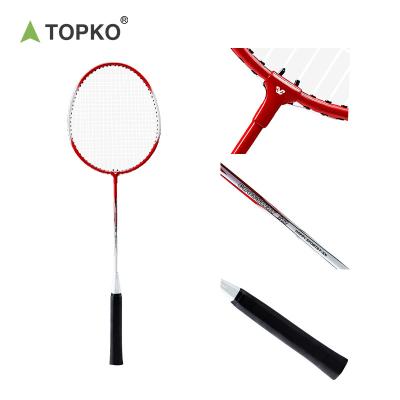 China Durable Type TOPKO Outdoor Backyard Games Iron Lightweight Professional Alloy Badminton Rackets Durable Wire Badminton Rackets for sale