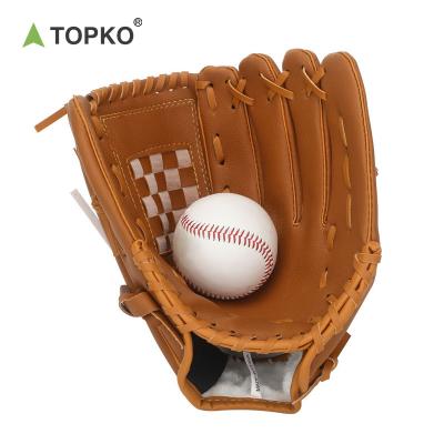 China TOPKO Durable High Quality PVC Comfortable Baseball Gloves and Baseball Putting Gloves Catching Softball Practice Baseball Gloves for sale