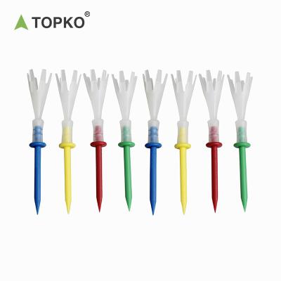 China Golf Sport Topko Plastic Golf Tees Assorted Colors Tees Professional Strong Durable Golf Plastic Tees for sale