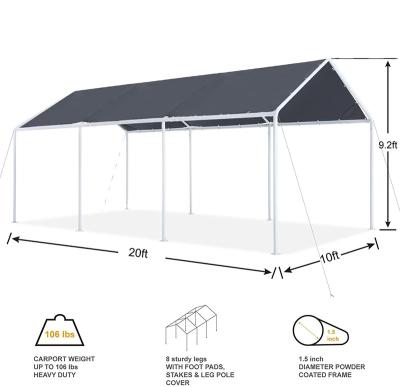 China ABCCANOPY 10x20 Ft Polyester Parking Garage Car Boat Shelter Party Tent, Gray for sale