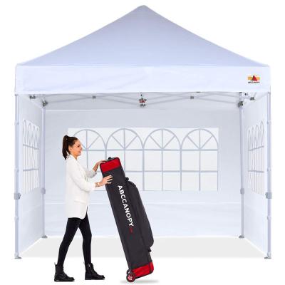 China Straight Leg Design Outdoor Gazebo Pop Up Canopy 10x10 Canopy Tent With Church Window Sidewalls Trade Show Tent for sale