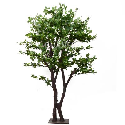 China Eco - Friendly Artificial Plant Indoor Decoration Green Leaves Wood Tree for sale