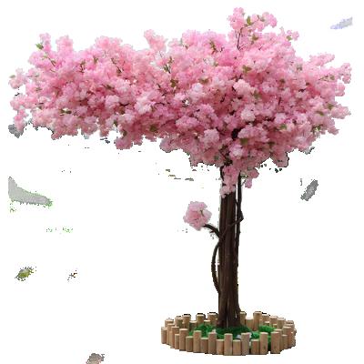 China Eco-friendly Wooden Silk Material Indoor Garden Outdoor Decorations Flower Tree Artificial Cherry Blossom Tree for sale