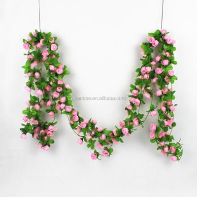 China Embellish Wedding Decoration Artificial Fake Rose Flower Hanging Vines for sale