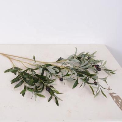 China Environmental Fabric Leaves Home Decor Artificial Plant Leaf Branch Artificial Olive Tree Leaves for sale