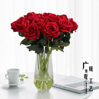 China Eco - Friendly Artificial Roses Plants 50cm For Houses Decoration Put The Flowers In Plastic Pots for sale