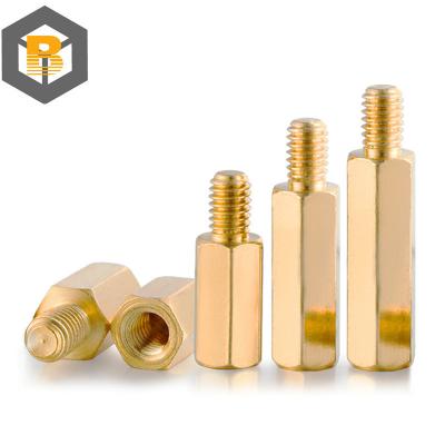 China Hex Brass Male Female Standoff Board Stud Metric Hexagon Threaded Pillar PCB Motherboard Spacer Bolt Screw M2m2.5m3 M4 M5*2-80mm Custom by 2D/3D/drawing for sale