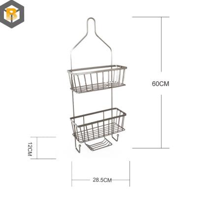 China Decorative Bathroom Metal Shower Caddy with Hook and Shampoo Display Basket Over Bathtub for sale