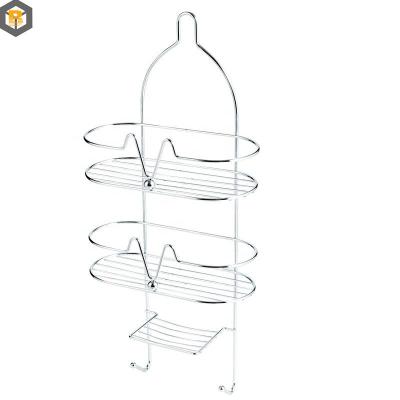 China Custom by 2D/3D/drawing Dual Layer Bathroom Shampoo Storage Rack Wall Mount Shelving for sale