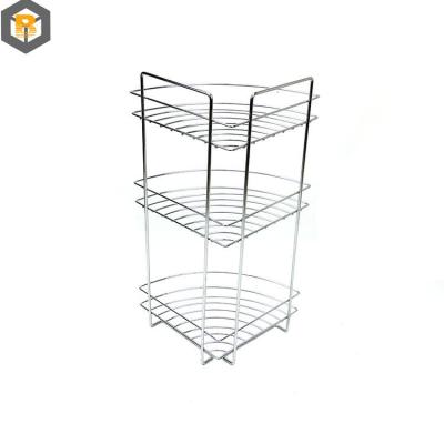 China Custom 2D/3D Drawing Bathroom Tools 3 Tier Shower Storage Rack Corner Standing Towel Caddy for sale