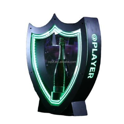 China Sustainable LED Lighting Acrylic Wine Bottle Display Stand for Bars Night Club Lounge Bar Party for sale