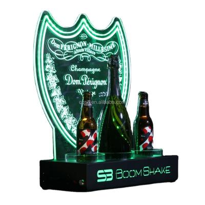 China Sustainable Nightclub Bar Board Whisky Champagne Wine LED Liquor Bottle Glorifiers Service Presenter Display Holder Stand LED wine stand for sale