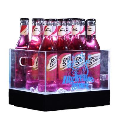 China Viable ice bucket with box mold cooler lead rotomolding plastic led luminous ice bucket wine cooler for sale