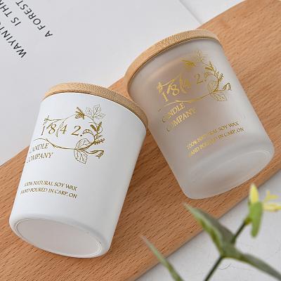 China Luxury Home Decoration 320ML Glass Candle Jars With Lids Aromatherapy Candle Cup For Home Decoration for sale