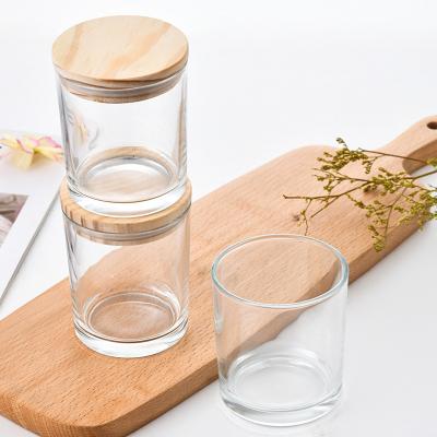 China Home Decoration Custom Color Empty Scented Coffee Mug Candles Wholesale Clear Glass Candle Jars With Lids for sale