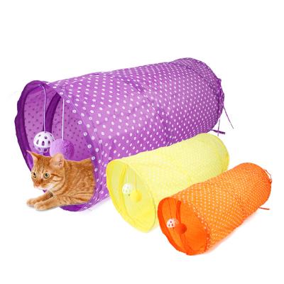 China Stocked Collapsible Cat Tunnel With Ball Cat Toy Pet Products 2020 Wholesale In Running Fast Delivery Cat Toy for sale