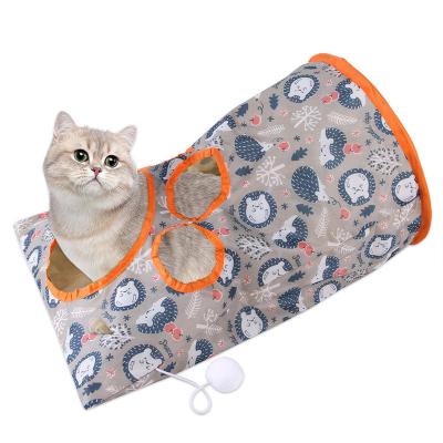 China Funny Stocked Cat Ferrets Rabbit Crinkle Tunnel Toy Puppy Collapsible Tube Ball Game Pet Dogs Play Channel Tubes Kitten Mouse Hunt Toys for sale