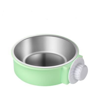 China PP Stainless Steel Pet Cat Dog Food Water Bowl Regular Hanging Hot-selling Durable Plastic Feeder for sale