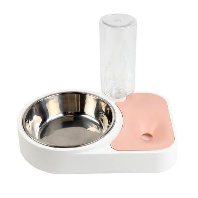 China Dual Stocked Pet Cat Dog Food Drinking Water Dispenser Pet Inventions New Rolls Driver Automatic Food Water Drink Dispenser Pet for sale