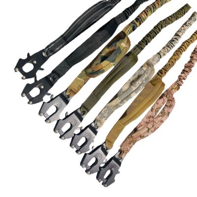 China Nylon Tactical Dog Leash Bungee Rope Stocked Training Leads Military Bungee Pads Management Handle Dog Leashes for sale