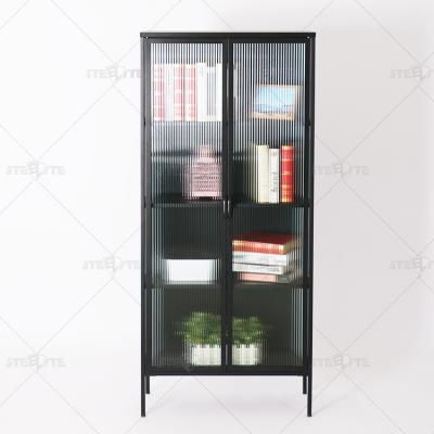 China Dismantled nordic bookcase with glass door for sale