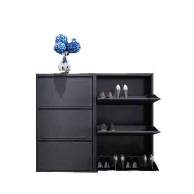 China Knocked Down Modern Shoe Cabinet-Metal Shoe Storage Organizer Cabinet With Drawers for sale