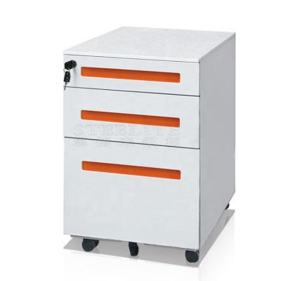 China 3 Drawer Adjustable White Metal Storage Cabinet Movable Office Cabinet (Other) for sale