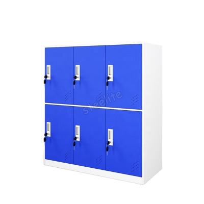 China Knocked Down Smart 6 Doors Metal Storage Locker For School Students for sale