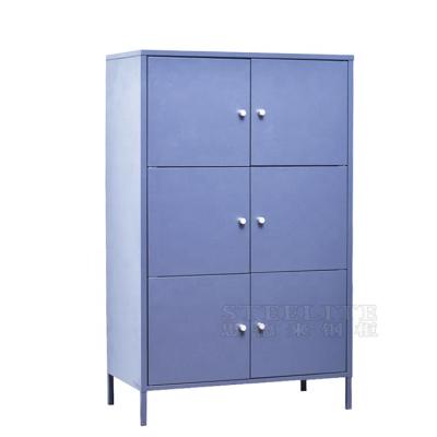 China Knocked Down Steel Metal Door Locker Children 6 Clothes Cabinet for sale