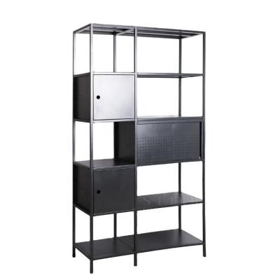 China Dismantled Industrial Furniture Living Room Showcase Shelf Design Iron Shelf Furniture for sale