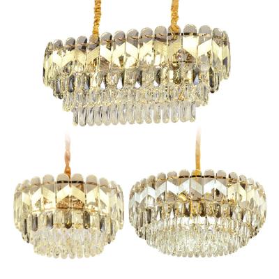 China Beautiful Modern Luxury Gold Shell Hanging Clear Crystal Chandelier Dining Room Decor Clothing Store for sale