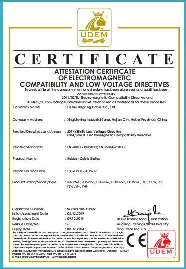 CE - Hebei Dagang Cable Co., Ltd.