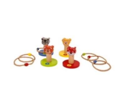 China Factory Direct Hot Selling Goods Children's Outdoor Game Mini Wooden Throwing Game Toys With Two Brassies for sale