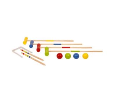 China Factory Direct Hot Selling Goods Kids Outdoor Game Children Wooden Mini Croquet Toys With Two Brassies for sale