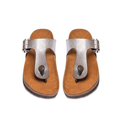 China Fashion Trend Men Woman Flats Sandals And Flip Flops Summer Cork Slippers Women Sandals Flounces Slippers With Buckle for sale