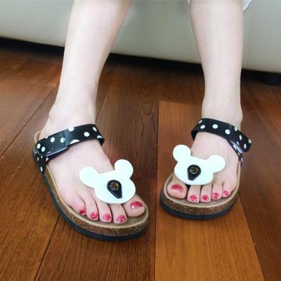 China Hot Selling Fashion Trend Women's Cork Sole Slippers Ladies Flat Strap Sandals Flip Flops for sale