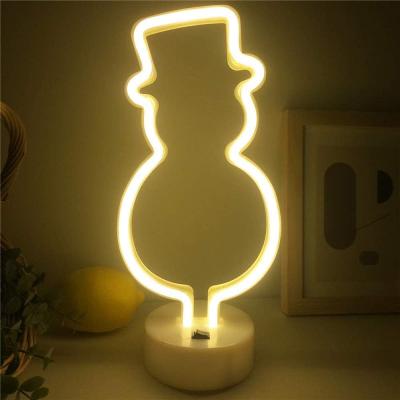 China Festival and Party Decoration Snowman Led Neon Light Battery Powered USB Double Room Light Indoor Decoration for sale