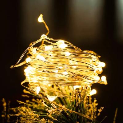 China Factory price flexible copper wire led string lights metal display tinsel shade garden holiday wedding decoration Christmas 50 for sale