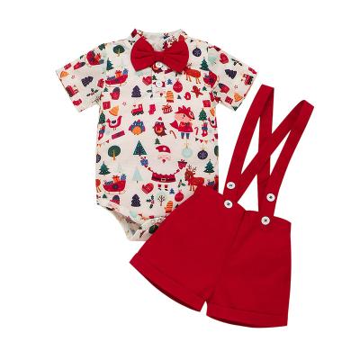 China Wholesale High Quality Spandex/Cotton Baby Christmas Outfits Christmas Gift Babies Boy Newborn Christmas Outfit for sale