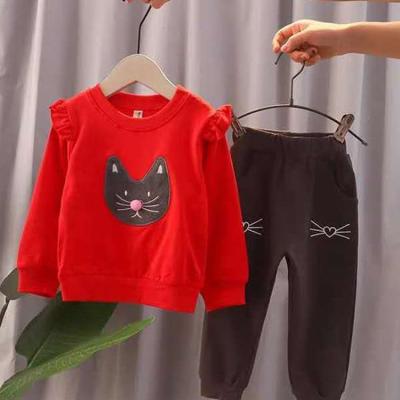 China Fashion Breathable Wholesale Baby Set Warm Clothes Kids Kitten Clothes Set 2 Pieces for sale