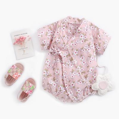 China Fashion summer 100% cotton newborn triangle tops one-piece clothes creeper baby romper air conditioning clothes pajamas for sale