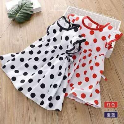 China China Breathable Cheap Red Sleeveless Kids Dress Summer Dot Baby Gril Dress Girls for sale