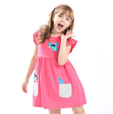 China European and American children's clothing girls Anti-wrinkle skirts girls summer lotus sleeve dresses for sale