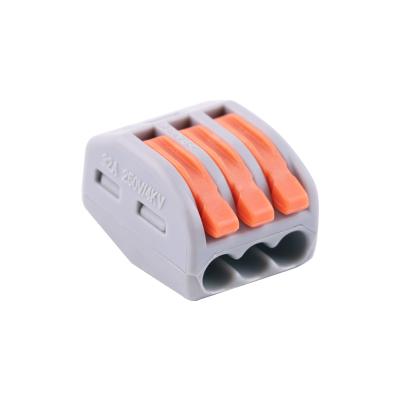 China 222-413 3 Pin Universal Easy Quick Connecting 400V CE Lighting Electrical Terminal Connector Wire Connector Compact Splice Common Terminal for sale