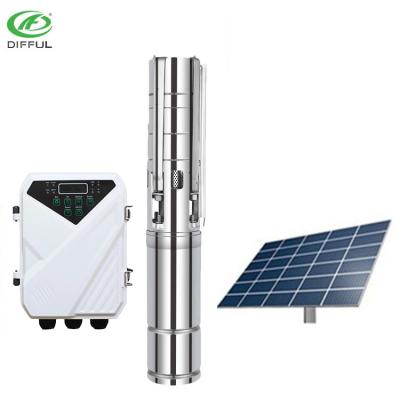 China High Efficiency 1hp DC Submersible Deep Well Water Pump 750w Solar Powered for sale