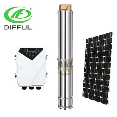 China well farm solar water pump 40 meters solar subersible pump for agriculture water pump solar controller for sale